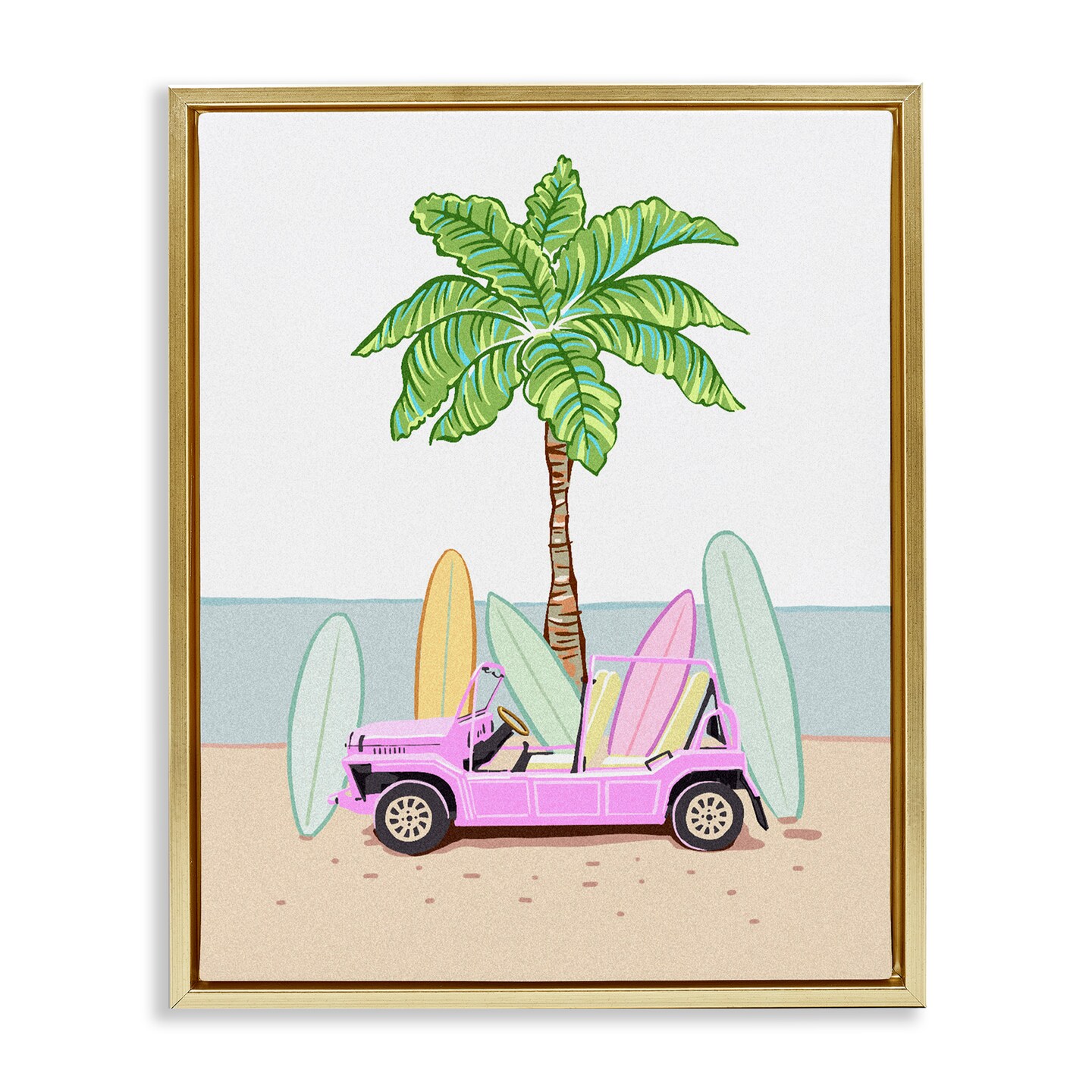 Stupell Industries Surfboard Filled Car Floating Frame, design by Ziwei Li