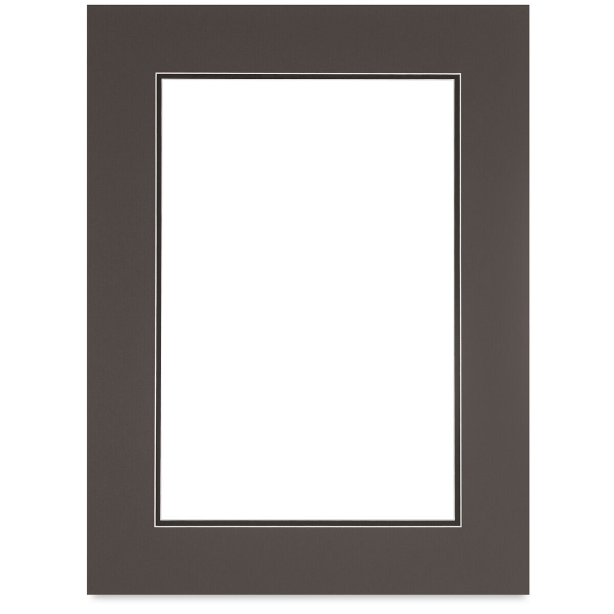 Blick Double Mat - Cinder over Smooth Black, 18" x 24" (12" x 18" opening)