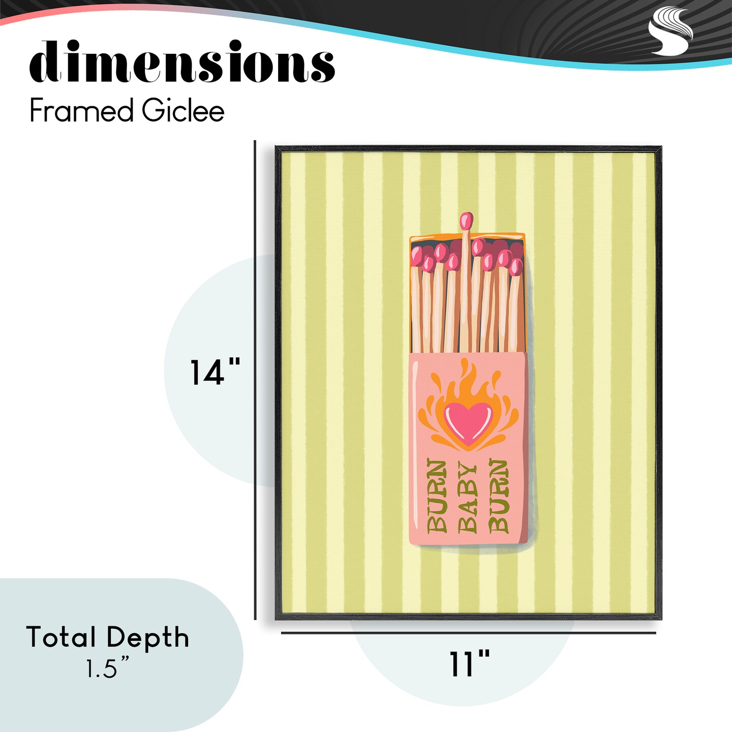Stupell Industries Burn Baby Matches Framed Giclee, design by Elyse Anastacia