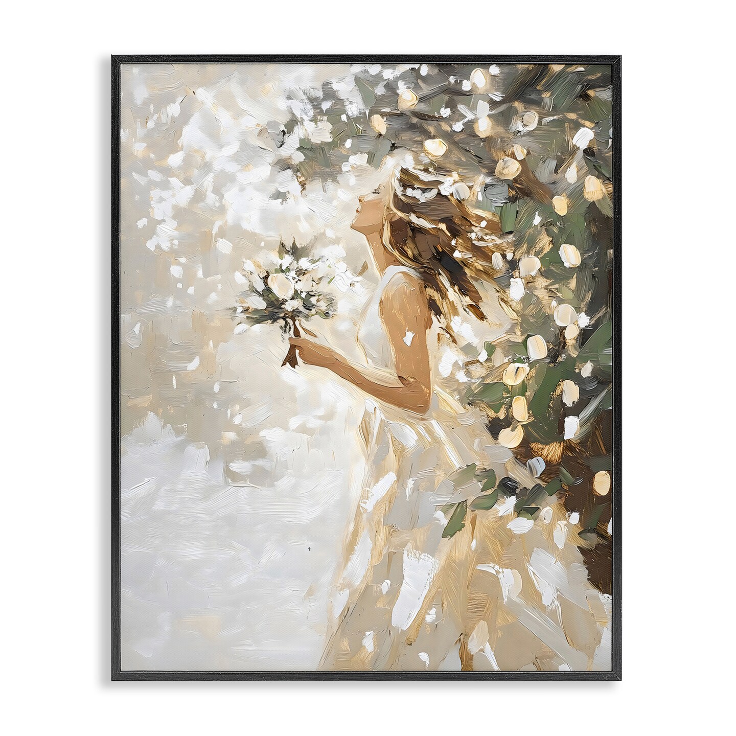 Stupell Industries Soft White Snow Flurry Framed Giclee, design by LSR Design Studio