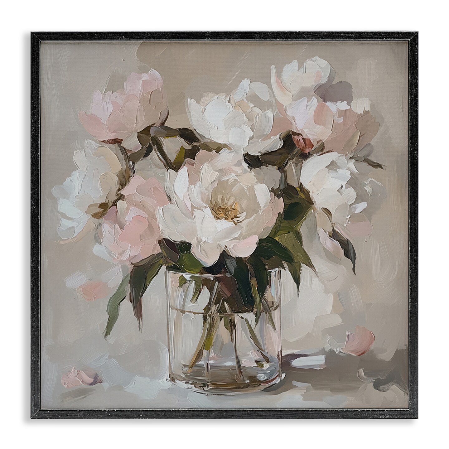 Stupell Industries Pink Peonies in Clear Vase Framed Giclee, design by Gina Kelly