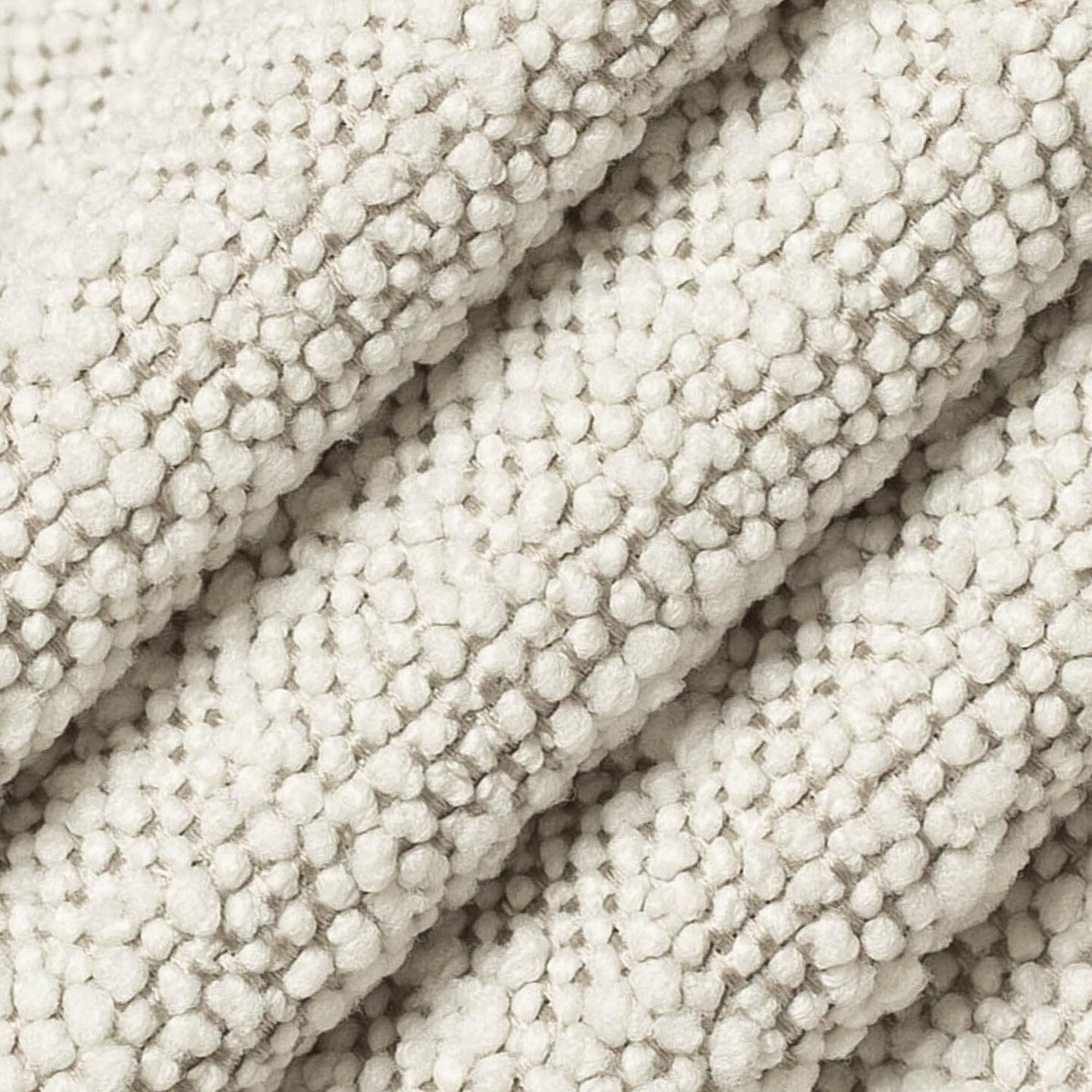 White Boucle Textured Upholstery Fabric by The Yard - SKU: Kenley Fog