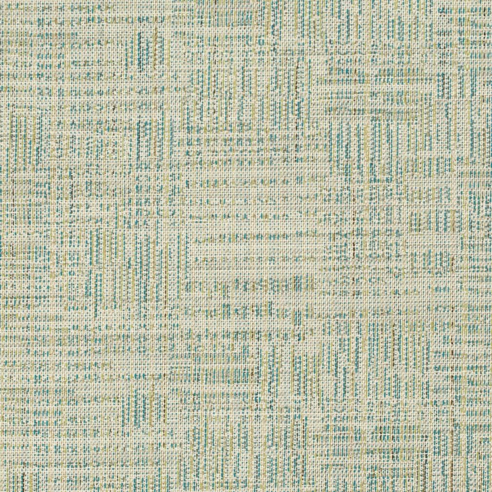 Aqua Stain Resistant Performance Pet Friendly Abstract Woven Pattern Upholstery Fabric by The Yard - SKU: Caleb Seafoam