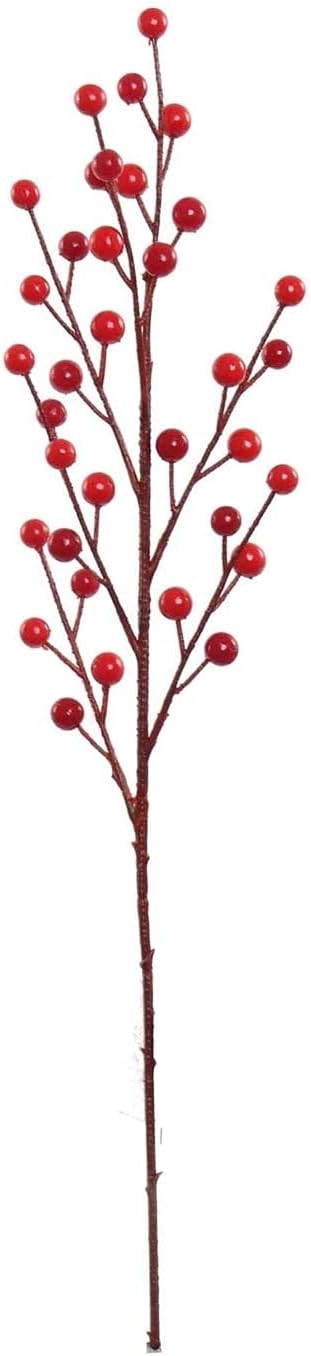 Set of 4: Red Waterproof Holly Berry Stems with 35 Lifelike Berries | 18-Inch | Festive Holiday Decor | Trees, Wreaths, & Garlands | Christmas Picks | Home & Office Decor
