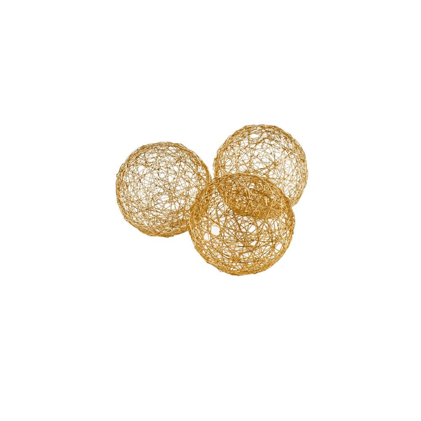 Edge Collections - 3" - Gold - Decorative Gold Wire Spheres for Home Accents - 1 Piece
