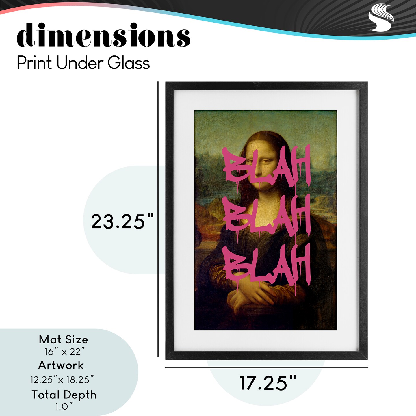 Stupell Industries Graffiti Over Mona Lisa Framed Print Under Glass, design by Masters Redux