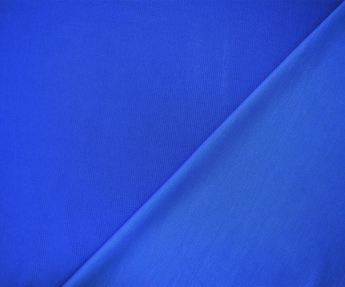 Blue Poly Stretch Spandex Rib-Like Stripe Double Knit Fabric By the Yard