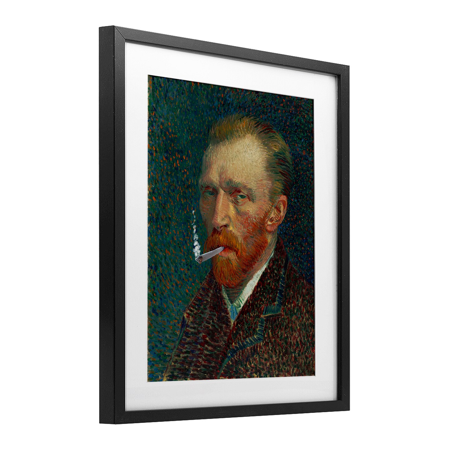 Stupell Industries Van Gogh Portrait with Smoke Framed Print Under Glass, design by Masters Redux