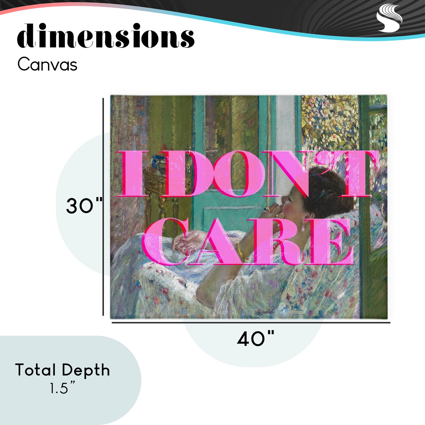 Stupell Industries I Don't Care over Classic Painting Canvas, design by Lil' Rue