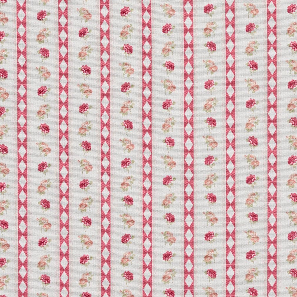 Pink Stain Resistant Performance Pet Friendly Small Scale Stripe Print Upholstery Fabric by The Yard - SKU: Brenda Rose