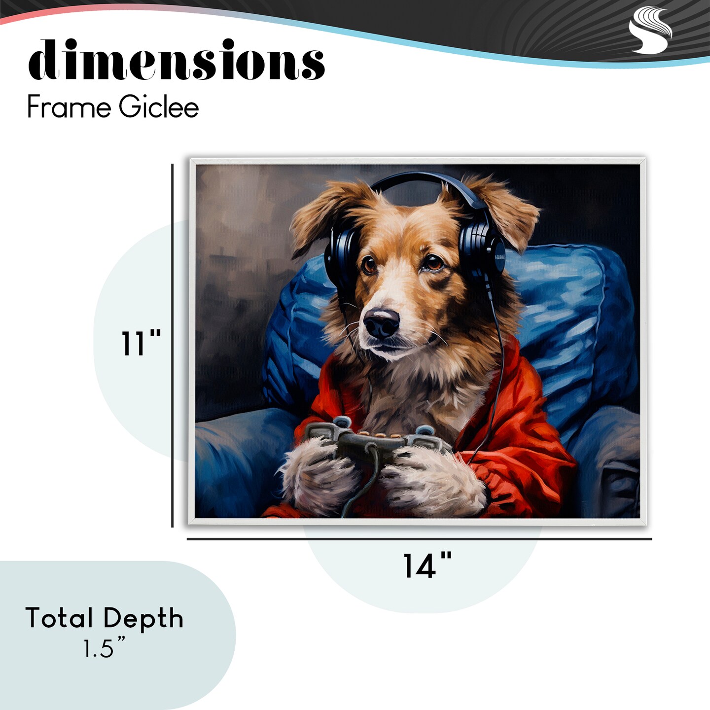 Stupell Industries Game Master Dog Framed Giclee, design by Shawna Stewart
