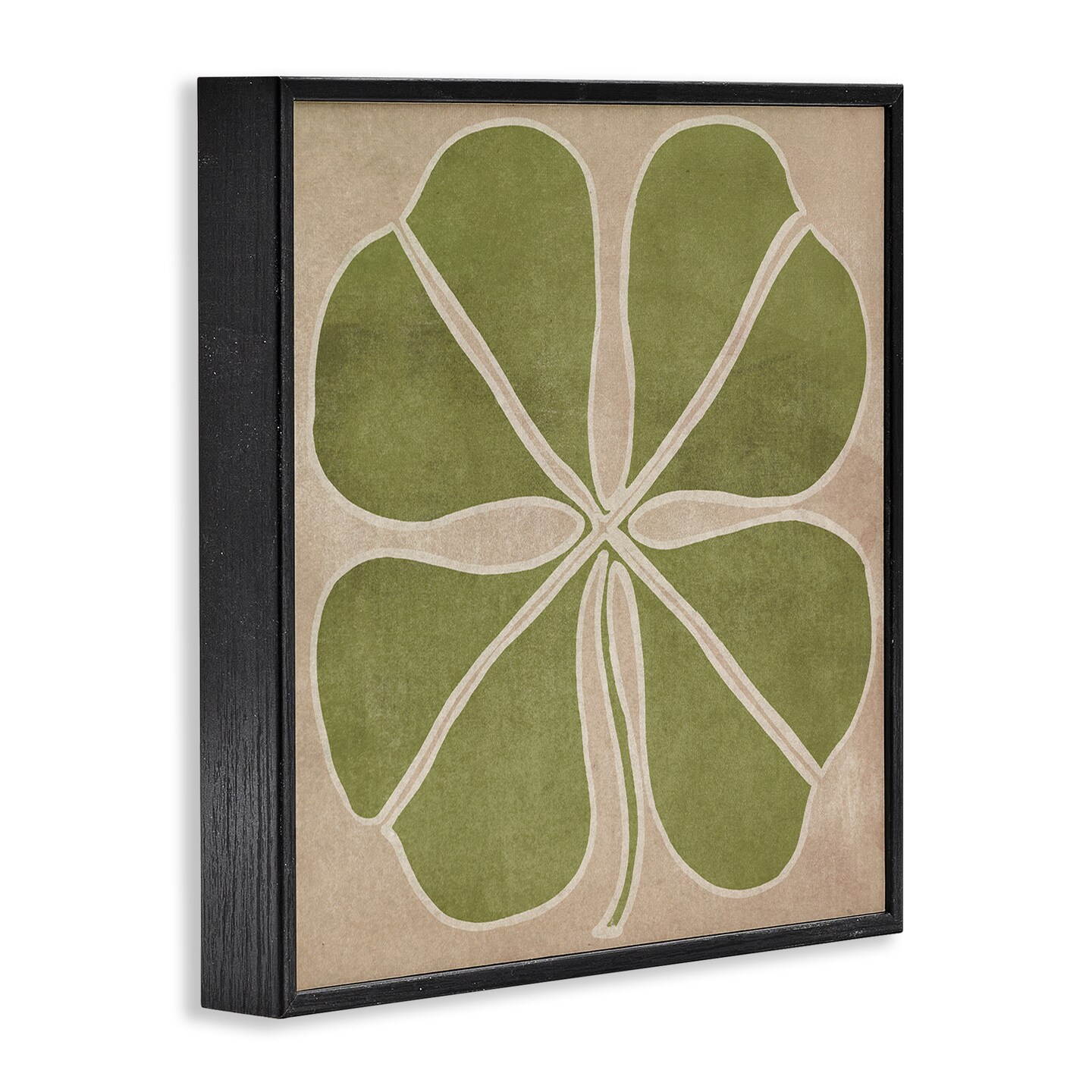 Stupell Industries Neutral Symmetrical Clover Framed Giclee, design by June Erica Vess
