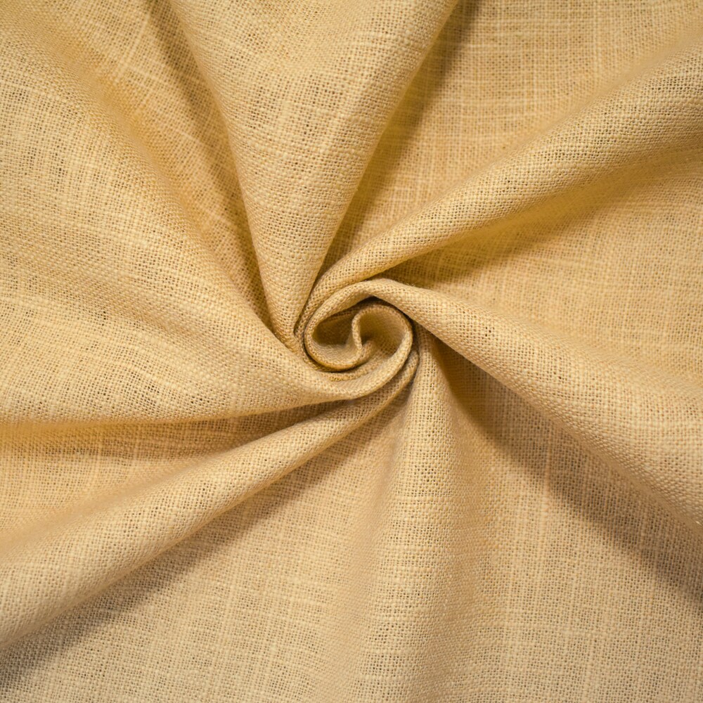 Natural Beige Linen Cross Hatch Slub Solid Woven Fabric By the Yard