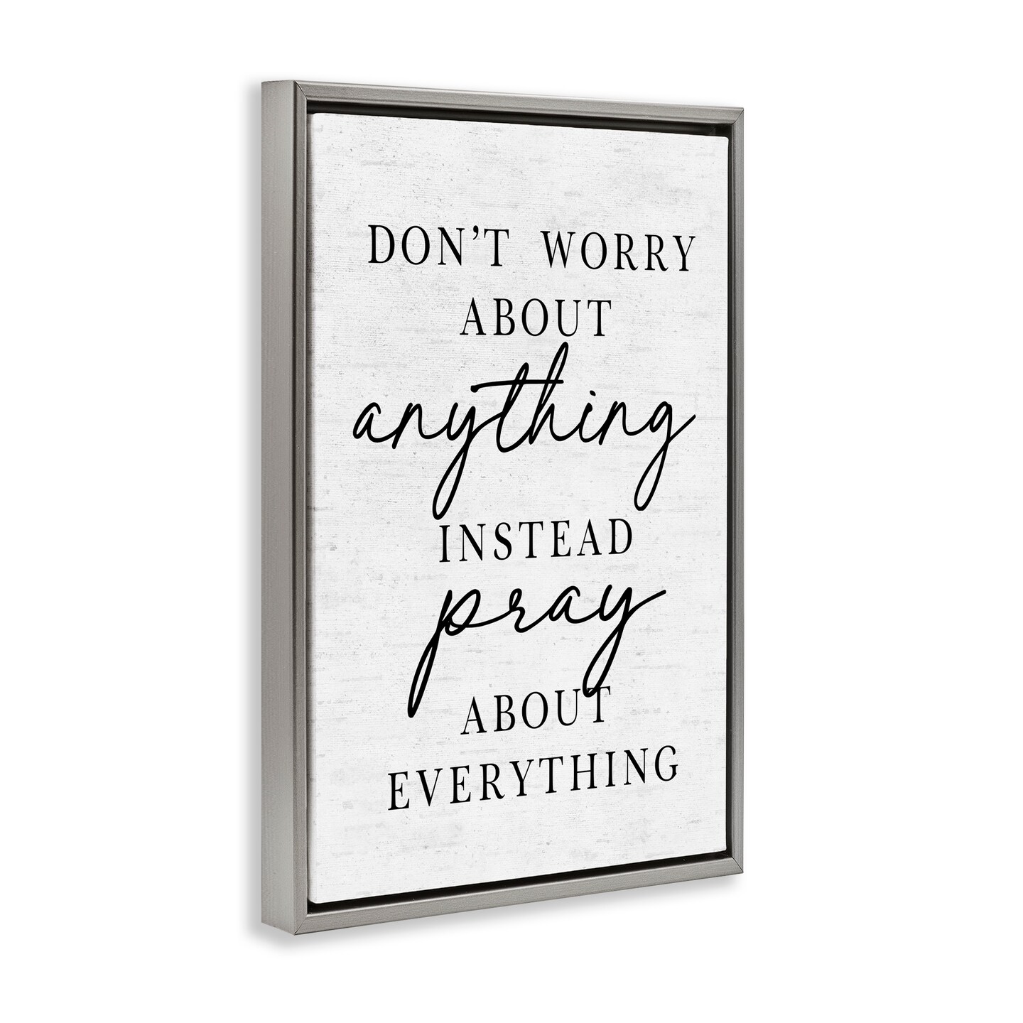 Stupell Industries Pray Instead Of Worry Floating Frame, design by Lettered and Lined