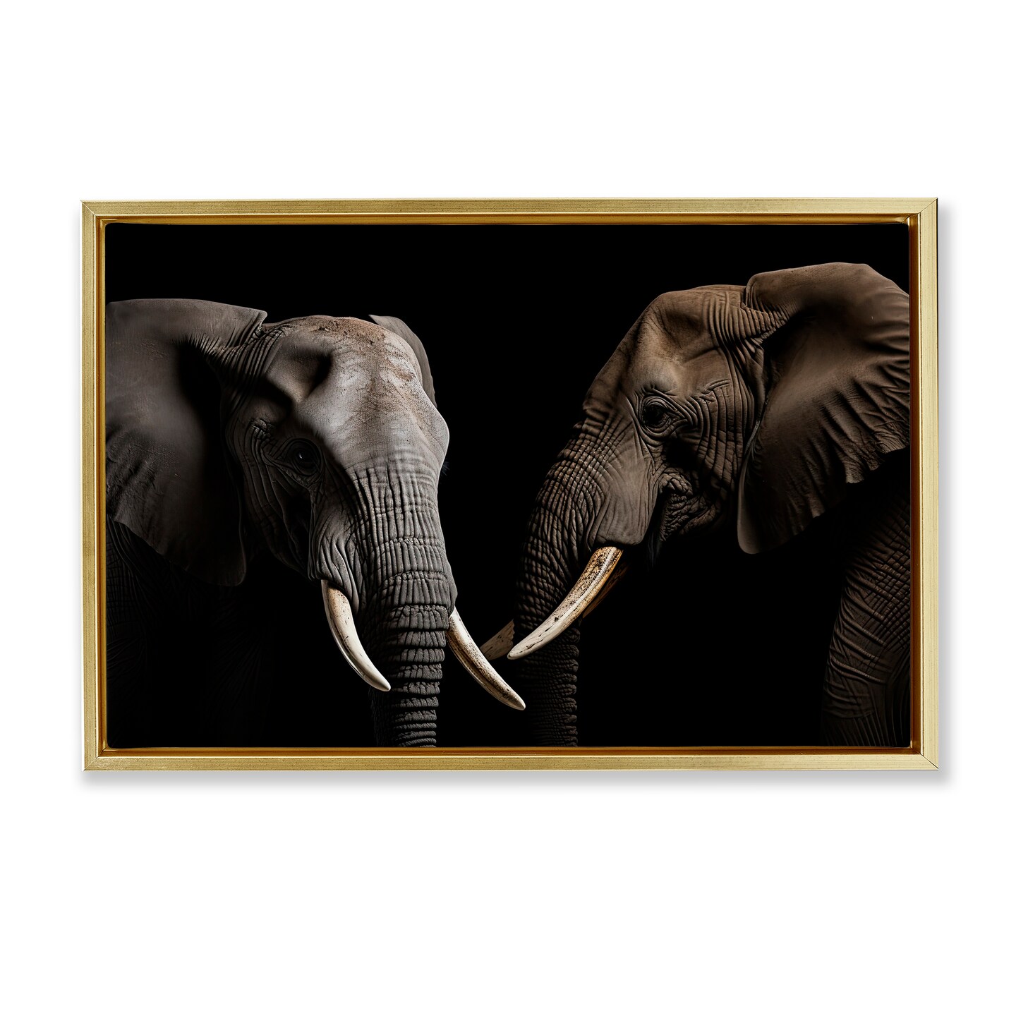 Stupell Industries Pachyderm Elephant Pair Floating Frame, design by Decent Exposures