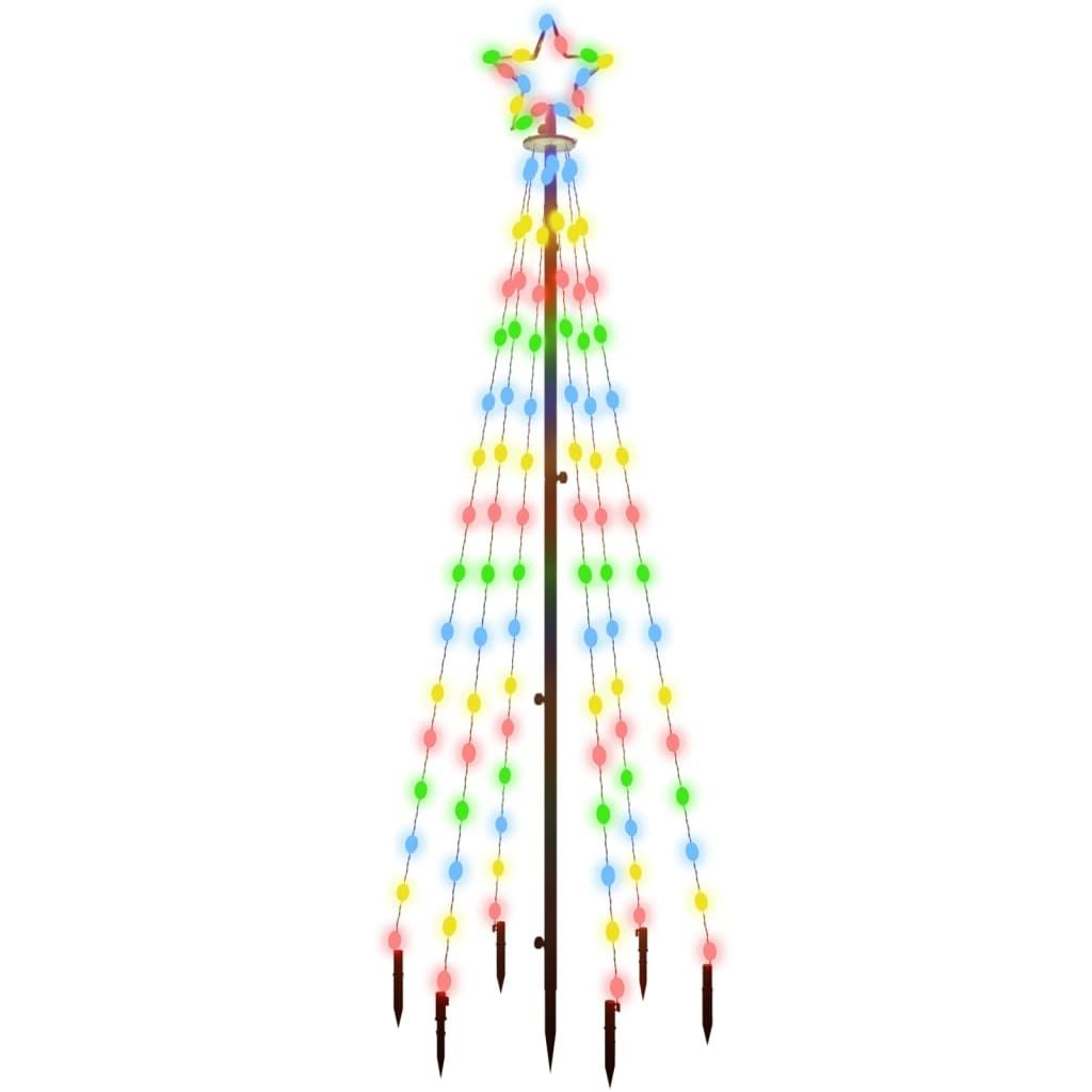 Edge Collections - 27.6" x 70.9" - Multi - Colorful LED Christmas Tree with Ground Spike - 1 Piece