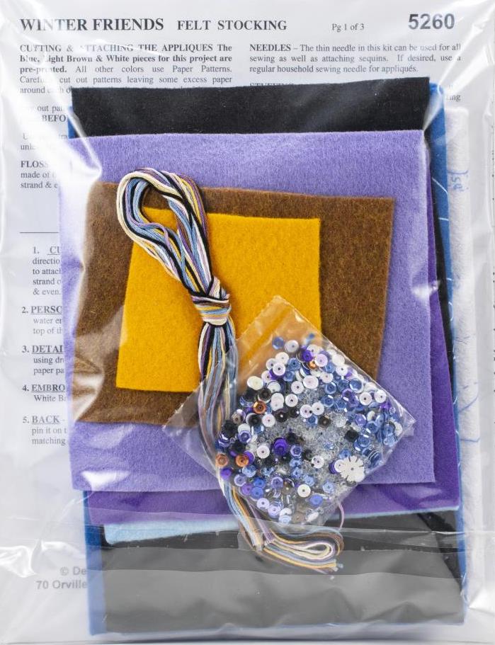 DIY Design Works Winter Friends Snowman Penguin Christmas Felt Stocking Kit 5260