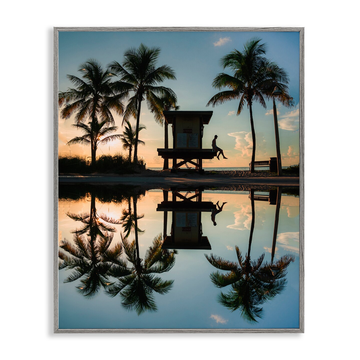 Stupell Industries Palm Tree Reflection Framed Giclee, design by Jared Kreiss