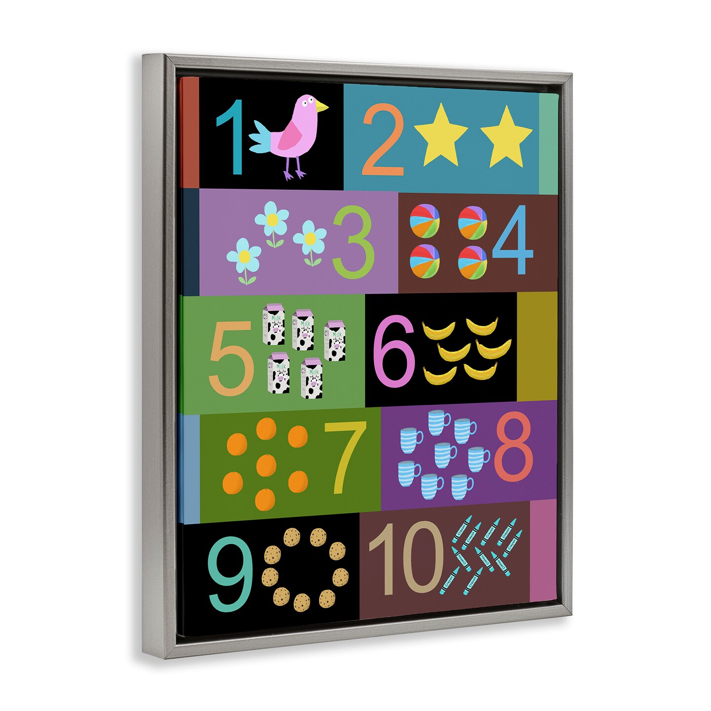 Stupell Industries Learning To Count Chart Floating Frame, design by Carla Daly