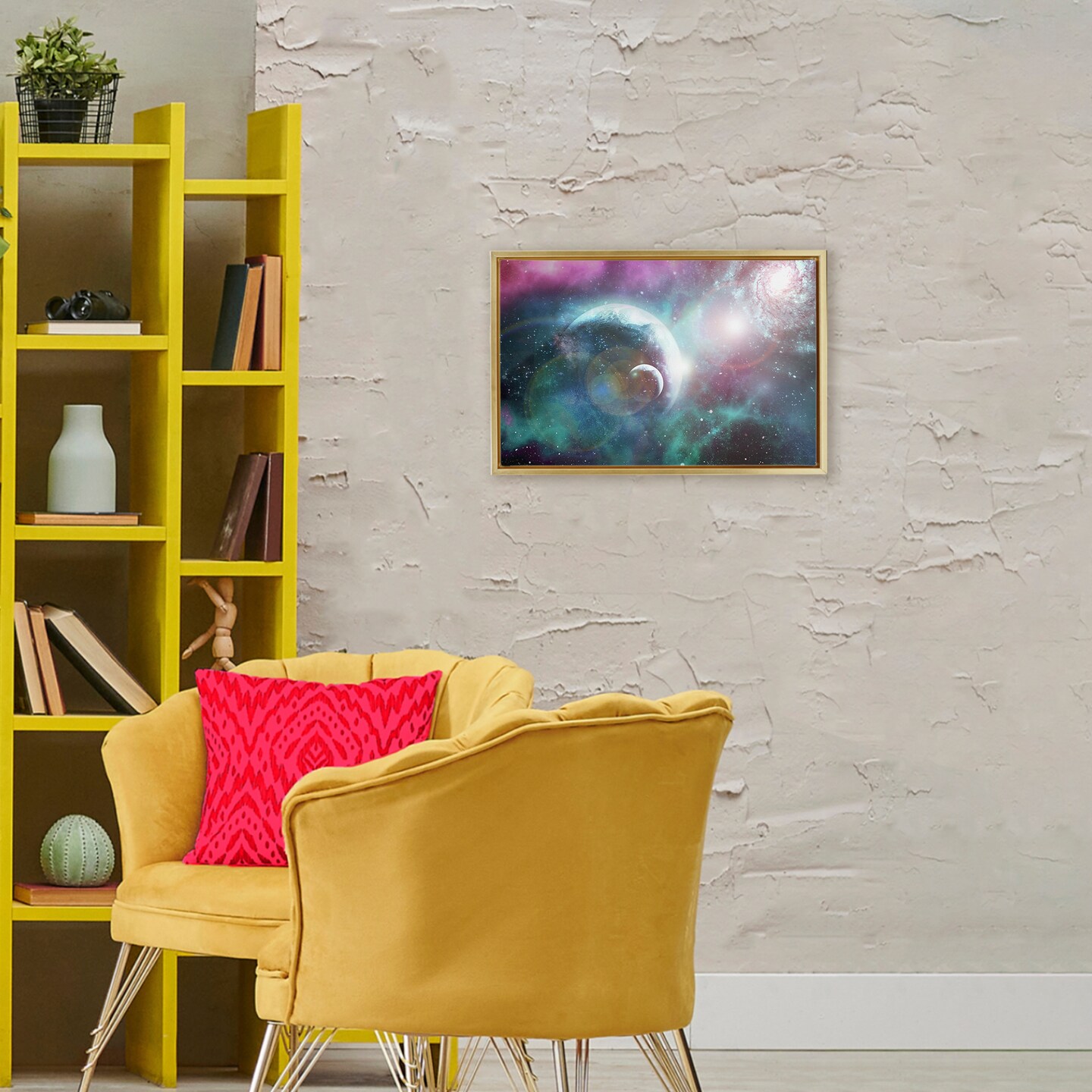Stupell Industries Eclipsing Cosmos Planets Floating Frame, design by Ali Chris