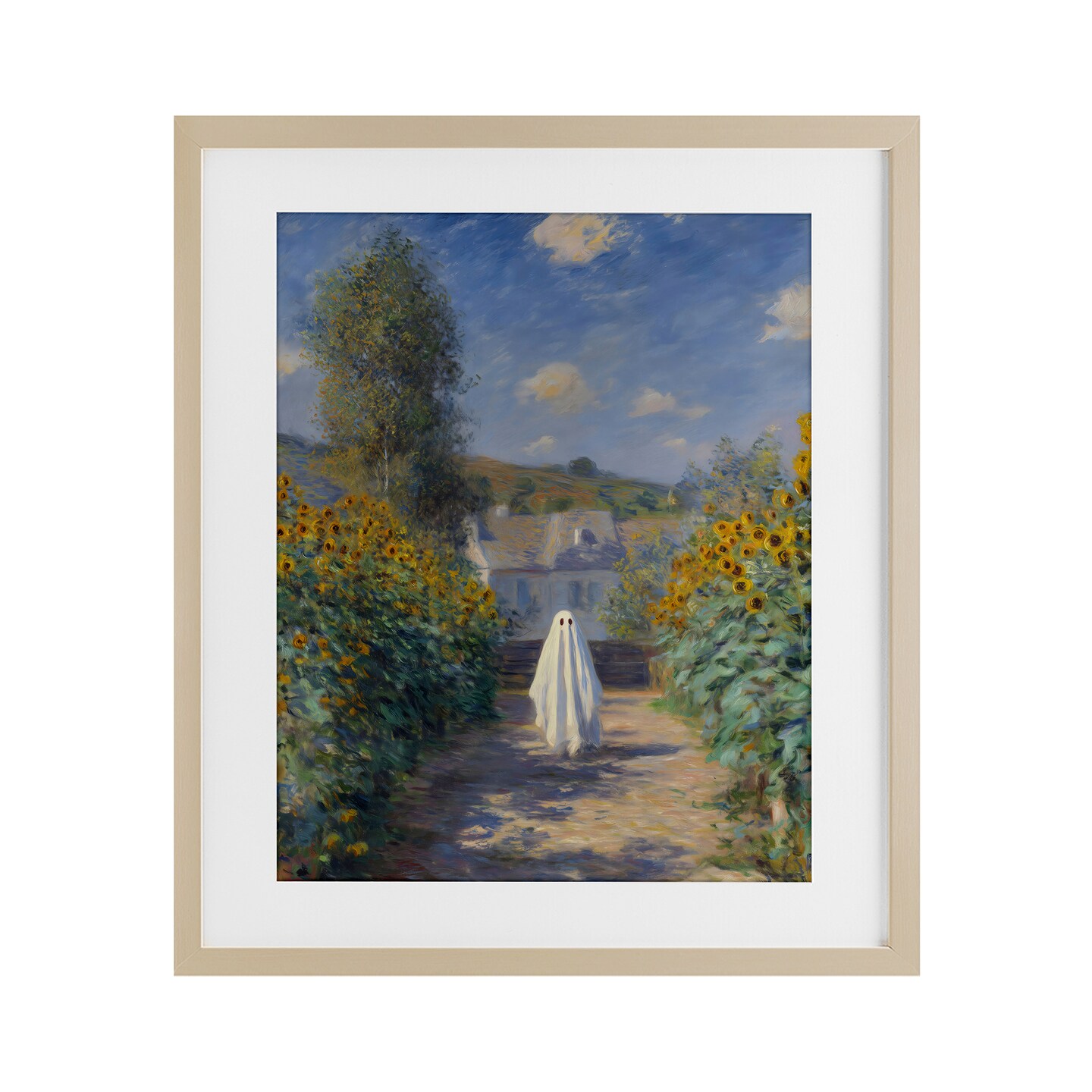Stupell Industries Monet Style Sunflower Ghost Framed Print Under Glass, design by Arlington Prints