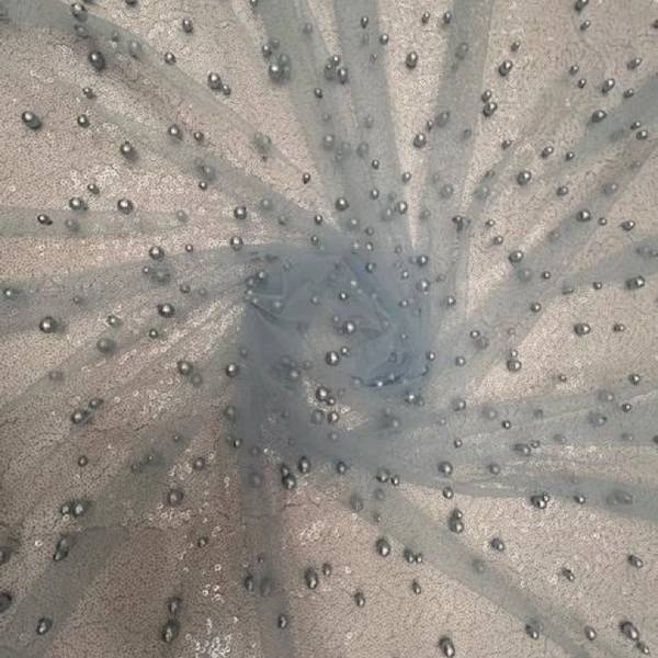 1 Yard Pearl Tulle Fabric Soft Sheer Mesh 58 Inch Width for Bridal Gowns