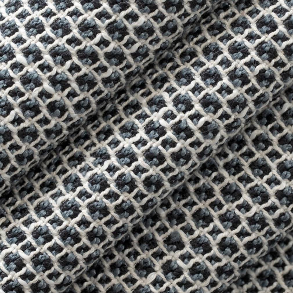 Blue Small Scale Textured Upholstery Fabric by The Yard - SKU: Faith Indigo