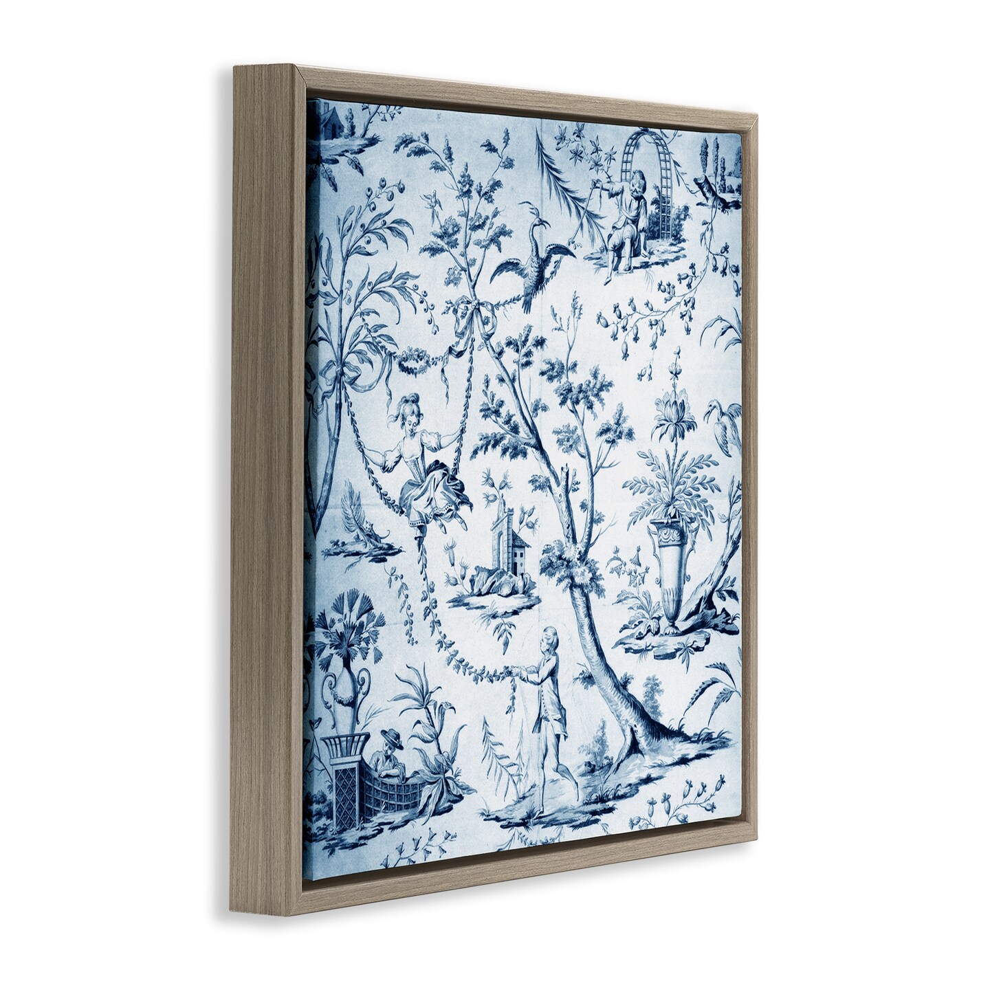 Stupell Industries Vintage Toile Scene Floating Frame, design by Vintage Hustle