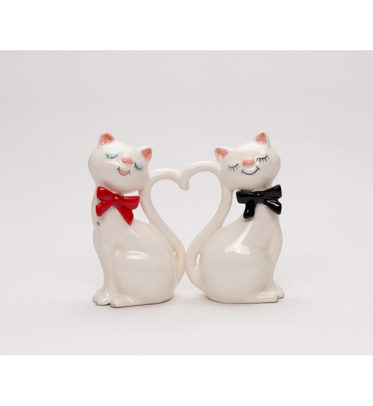 Ceramic Loving Cats Salt and Pepper Shakers, Cat Lover Gift, Gift for Her