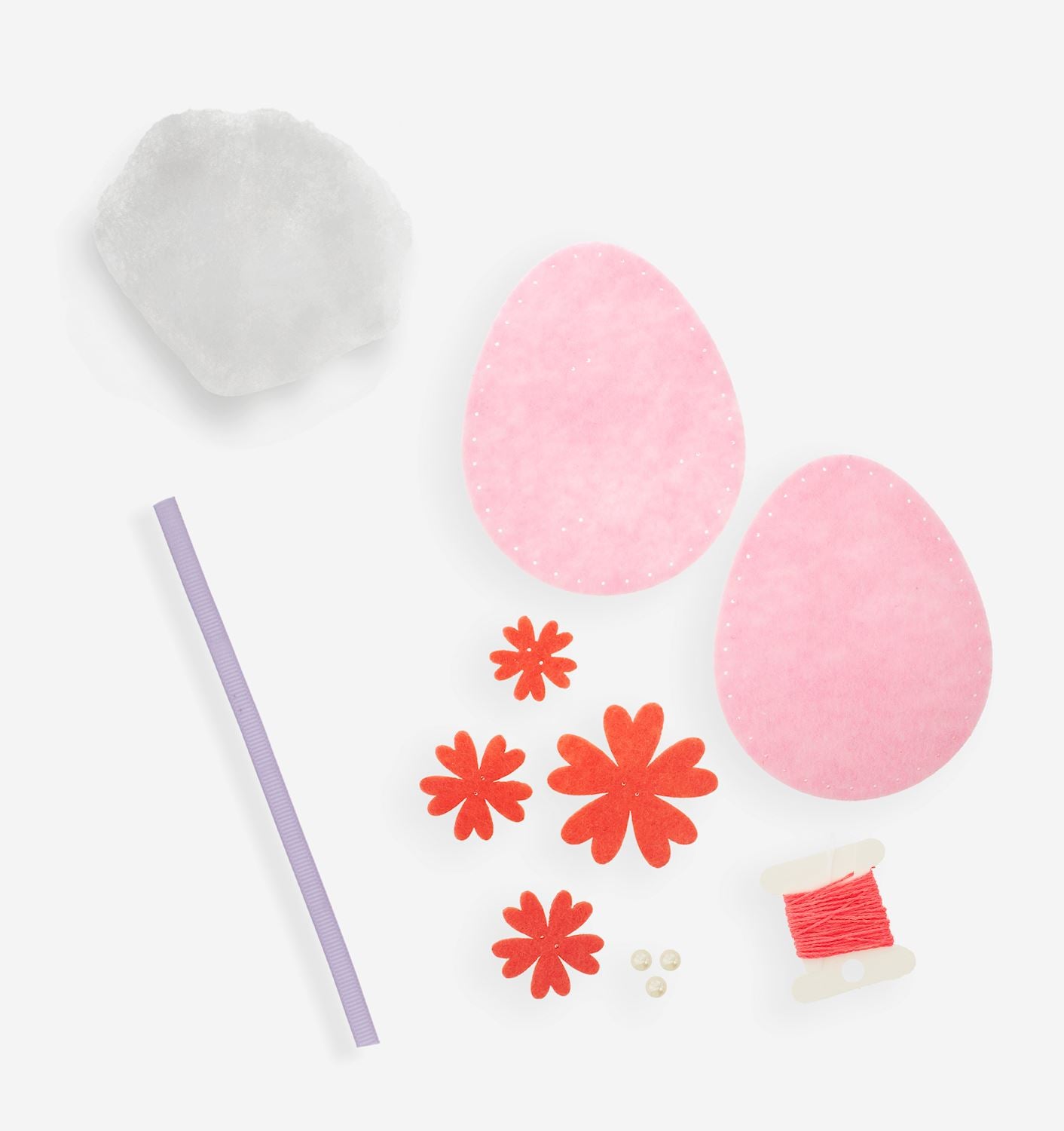 DIY Artcraft Pink Egg Easter Flowers Spring Kids Felt Ornament Sewing Kit