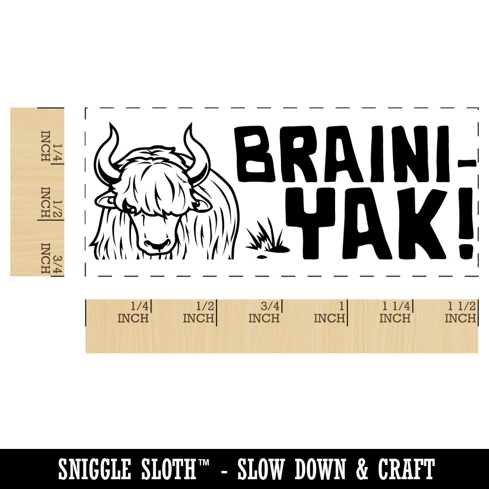 Braini-yak Brainiac Teacher Student School Self-Inking Rubber Stamp Ink Stamper