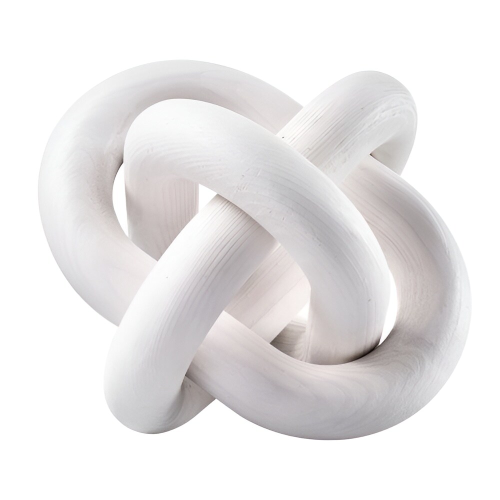 Chain Link Ornament Rustic Modern Home Decor Shelf Decoration White Handmade Knot Accent