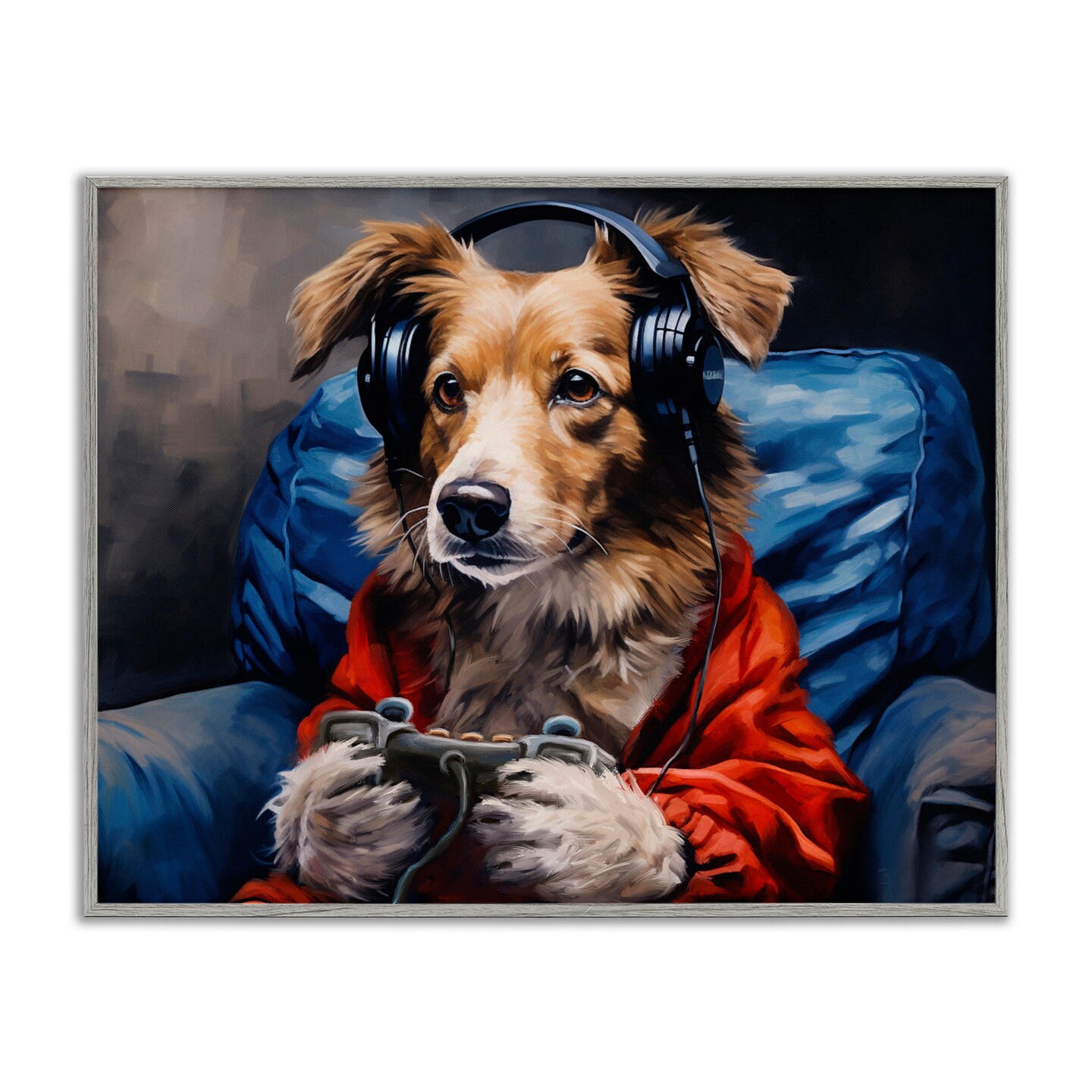 Stupell Industries Game Master Dog Framed Giclee, design by Shawna Stewart