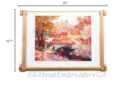 Needlepoint Embroidery Tapestry Scroll Frame Made of Organic Beech, Wooden Cross Stitch Frame, Needlepoint Holder, Stitching Frame (15.7" х 22")
