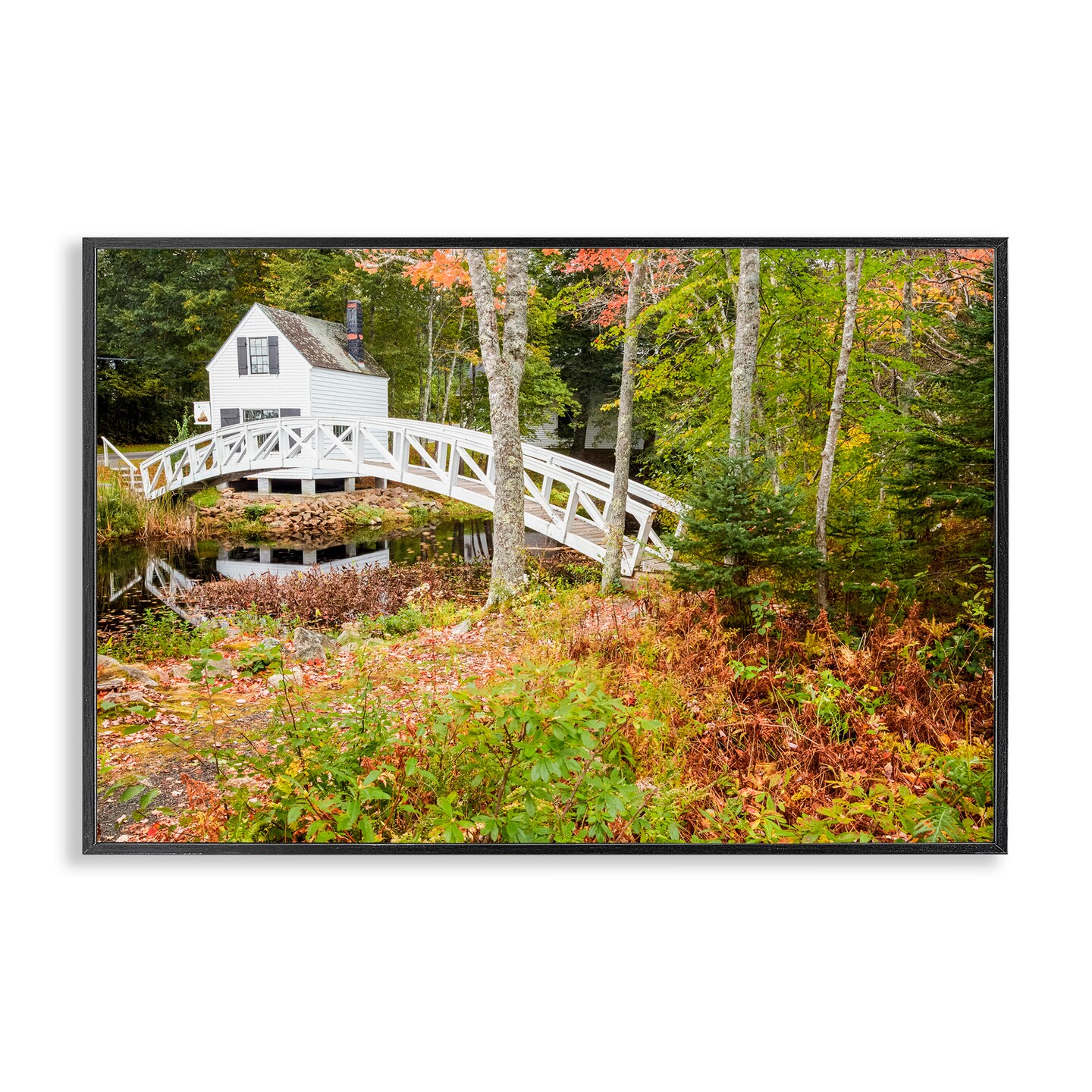 Stupell Industries Bar Harbor Town Bridge Framed Giclee, design by Jon Evan