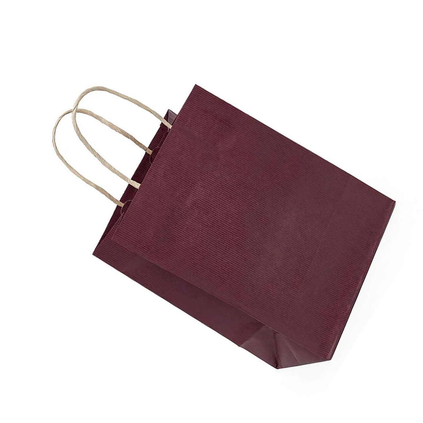 6"x3 1/4"x8 3/8" Sturdy & Stylish Shadow Stripe Kraft Bags - 250 pcs