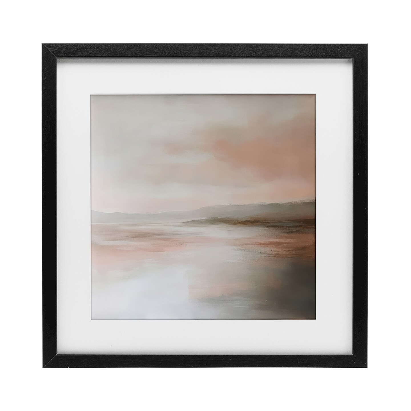 Stupell Industries Muted Landscape Abstract Coast Framed Print Under Glass, design by Petal Prints Design