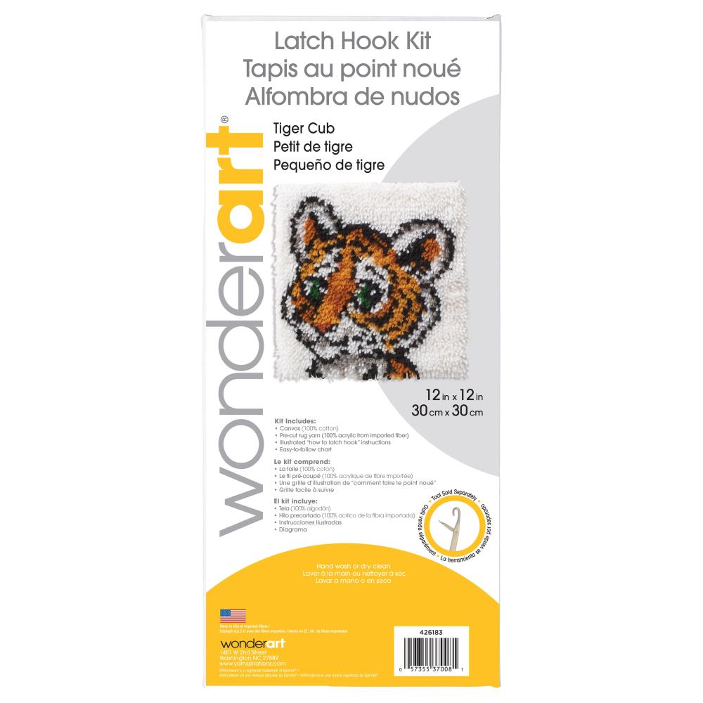 DIY Wonder Art Tiger Cub Latch Hook Kit Kids Craft 12&#x22;