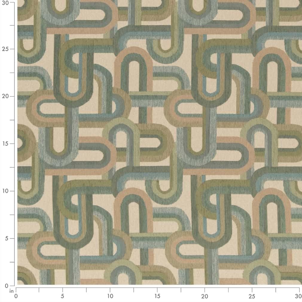 Green Made in America Abstract Woven Pattern Upholstery Fabric by The Yard - SKU: Belagio Sage