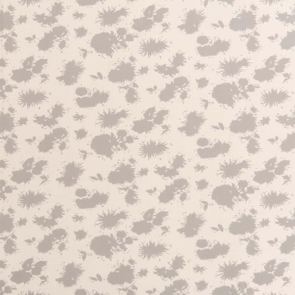 Grey Performance Pet Friendly Floral Linen Look Print Upholstery Fabric by The Yard - SKU: Sven Pebble