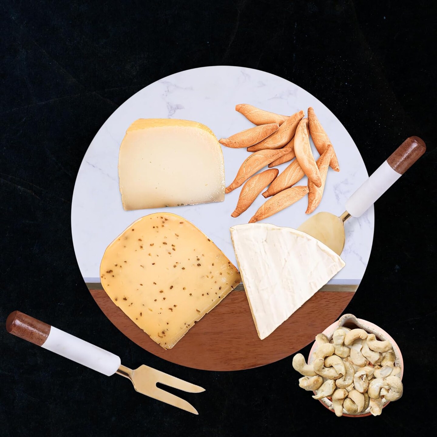 LuxeDesigns Cheese Board and Cheese Knife Set - Thumbnail 2