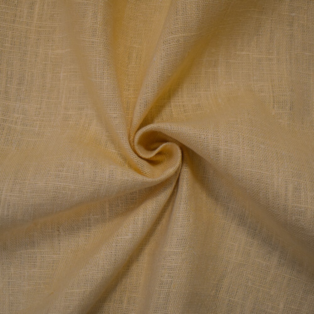 Natural Beige Linen Cross Hatch Slub Solid Woven Fabric By the Yard