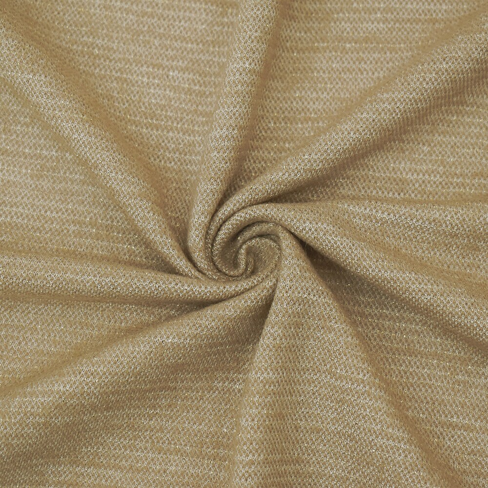 Beige-White-Gold Wool Blend Texture Sweater Knit Fabric By the Yard