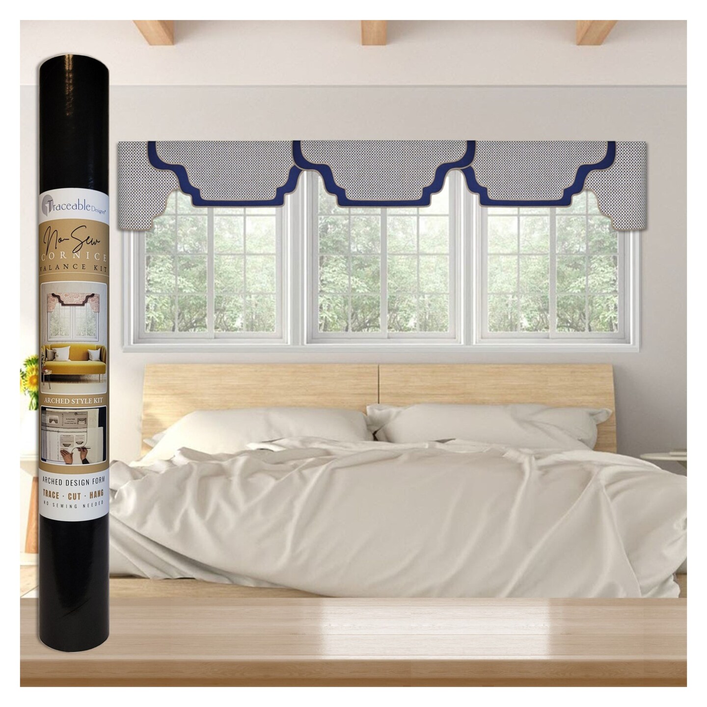 Arched Cornice-Valance Kit - Use any Fabric to Make Professional Valances Without a Sewing Machine