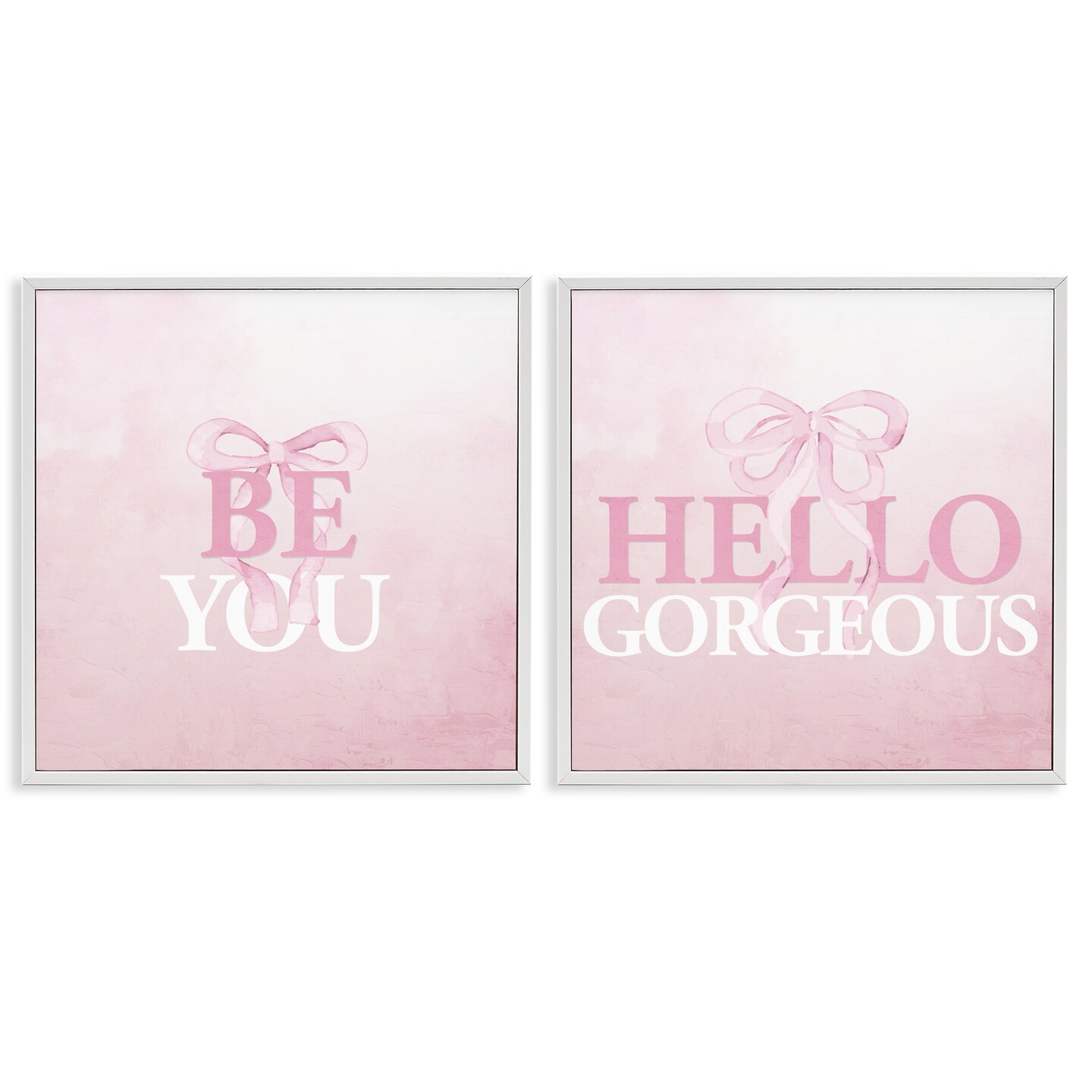 Stupell Industries Pink Feminine Empowerments 2pc Framed Giclee Set, design by Kim Allen