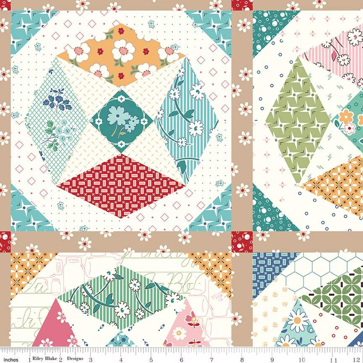 Bee Vintage Cheater Print (ch13091-cheater) | Bee Vintage | Lori Holt | Riley Blake