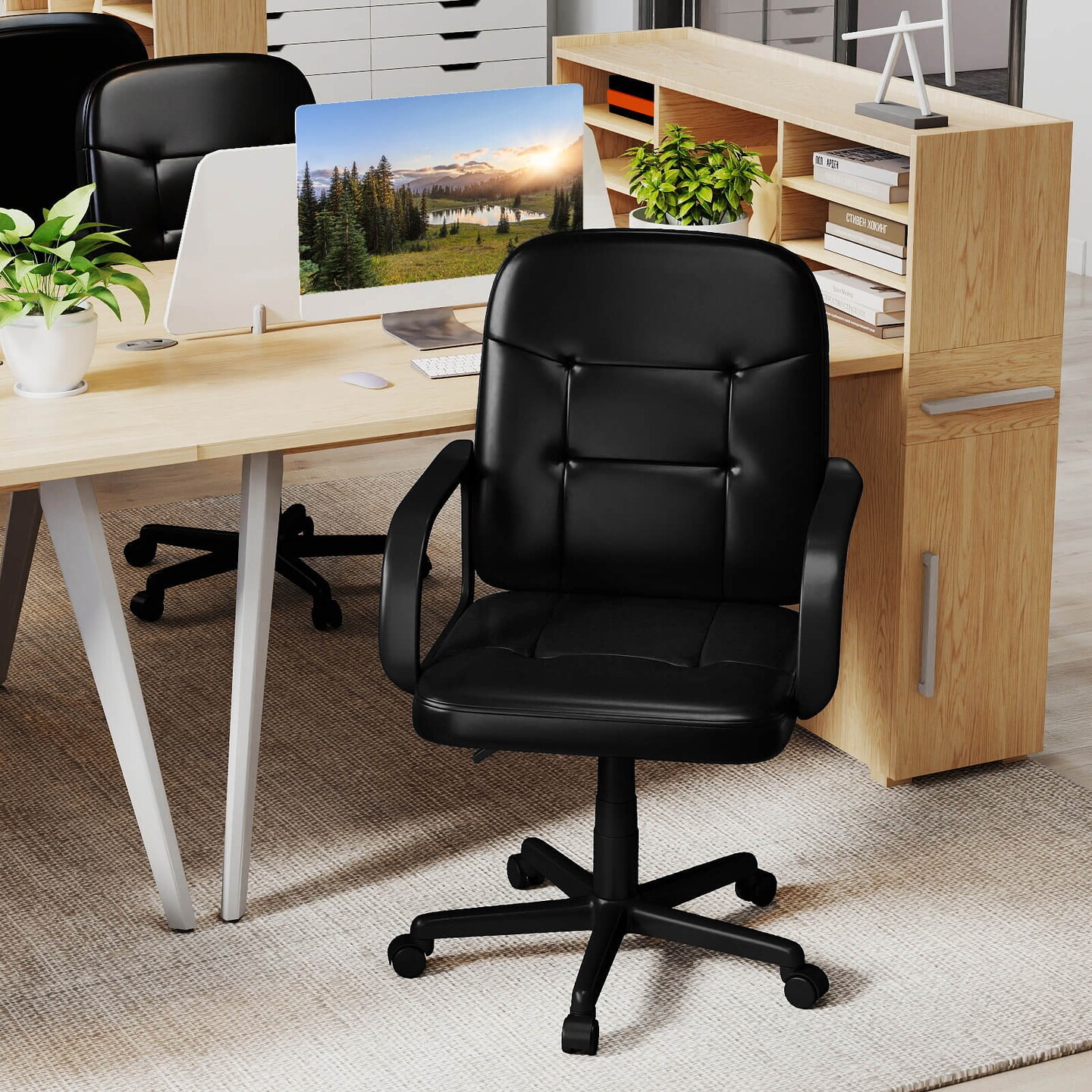 Costway Ergonomic Mid-Back Executive Office Swivel Computer Desk Chair New