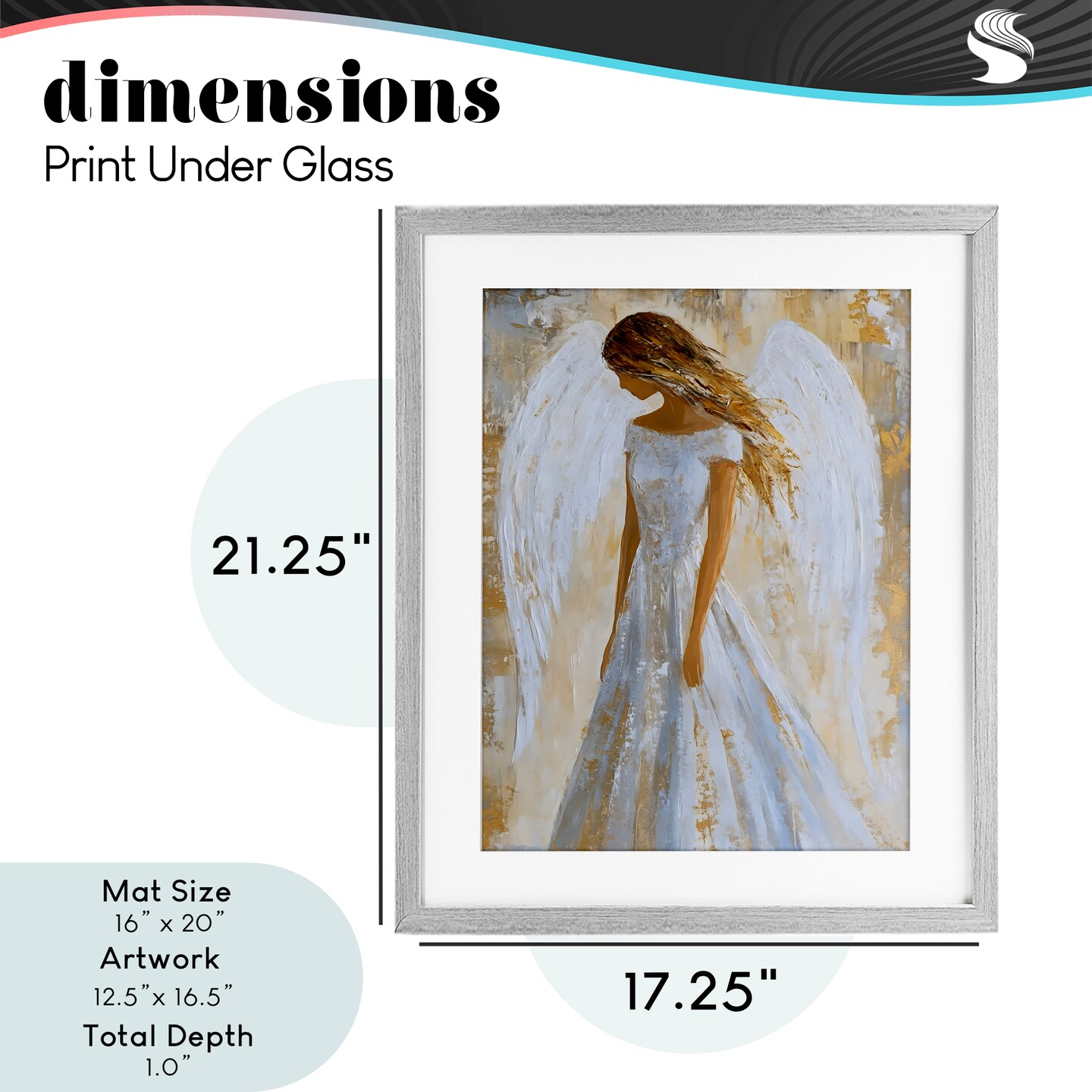 Stupell Industries Holy Angel In White Framed Print Under Glass, design by Franklyn Gregory