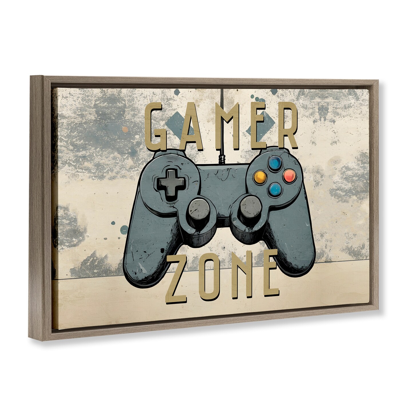 Stupell Industries Gamer Zone with Abstract Background Floating Frame, design by Kim Allen