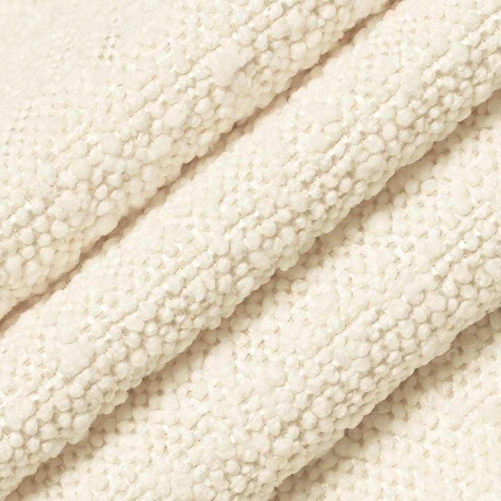 White Boucle Textured Upholstery Fabric by The Yard - SKU: Kenley Ivory
